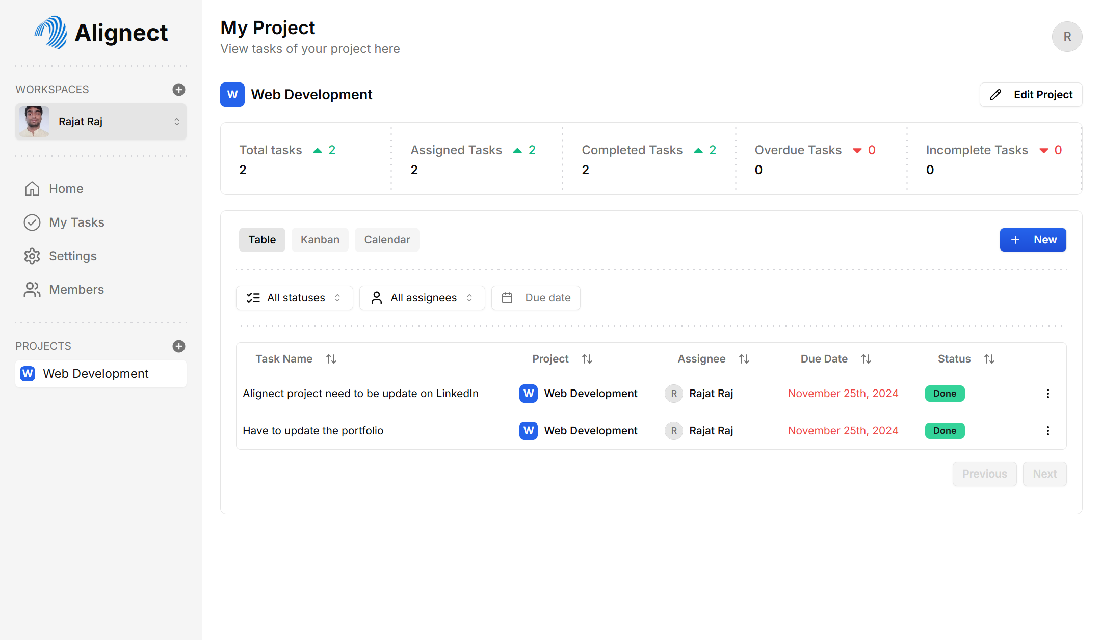 Alignect website image